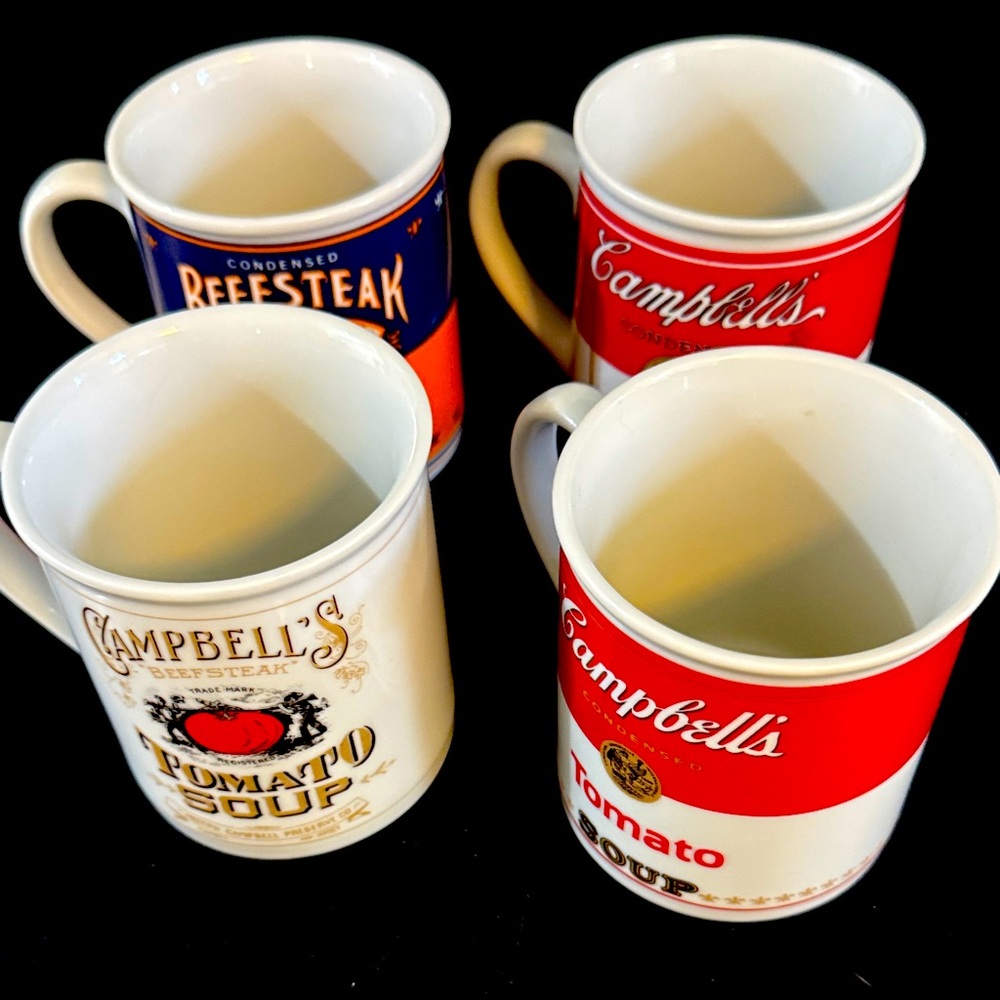 Campbell's Vintage Soup Mug Set - Red, White, and Blue